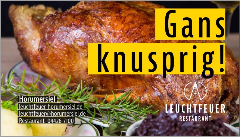 Anzeige Leuchtfeuer "Gans knusprig"